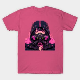 Girl Wearing Cyber Mask T-Shirt